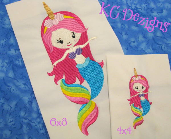 Mermaid Unicorn 01 Embroidery