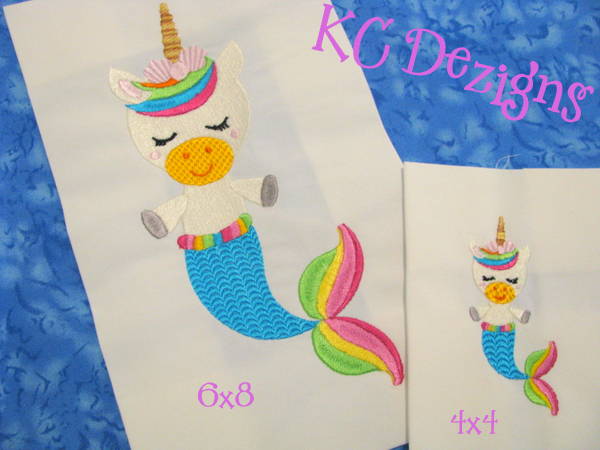 Unicorn Pony Mermaid 01 Embroidery