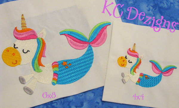 Unicorn Pony Mermaid Embroidery