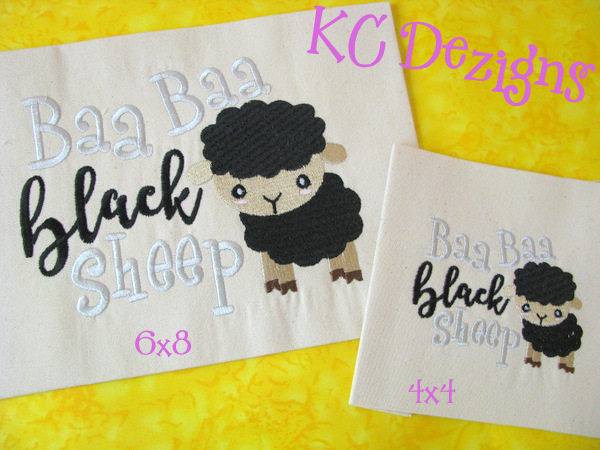 Baa Baa Black Sheep Embroidery