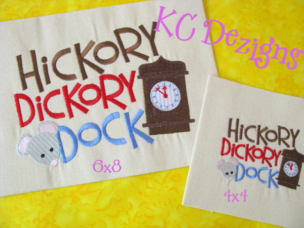 Hickory Dickory Dock Embroidery