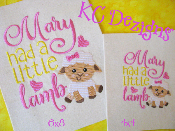 Mary Had A Little Lamb Embroidery