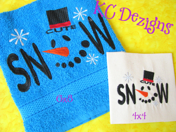 Snow Cute Snowman Face Embroidery