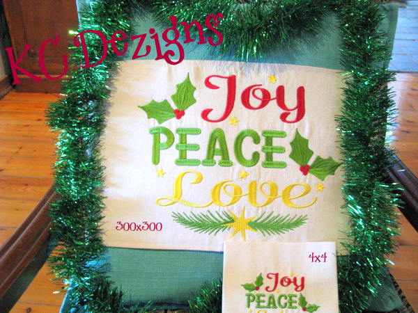 Joy Peace Love Embroidery