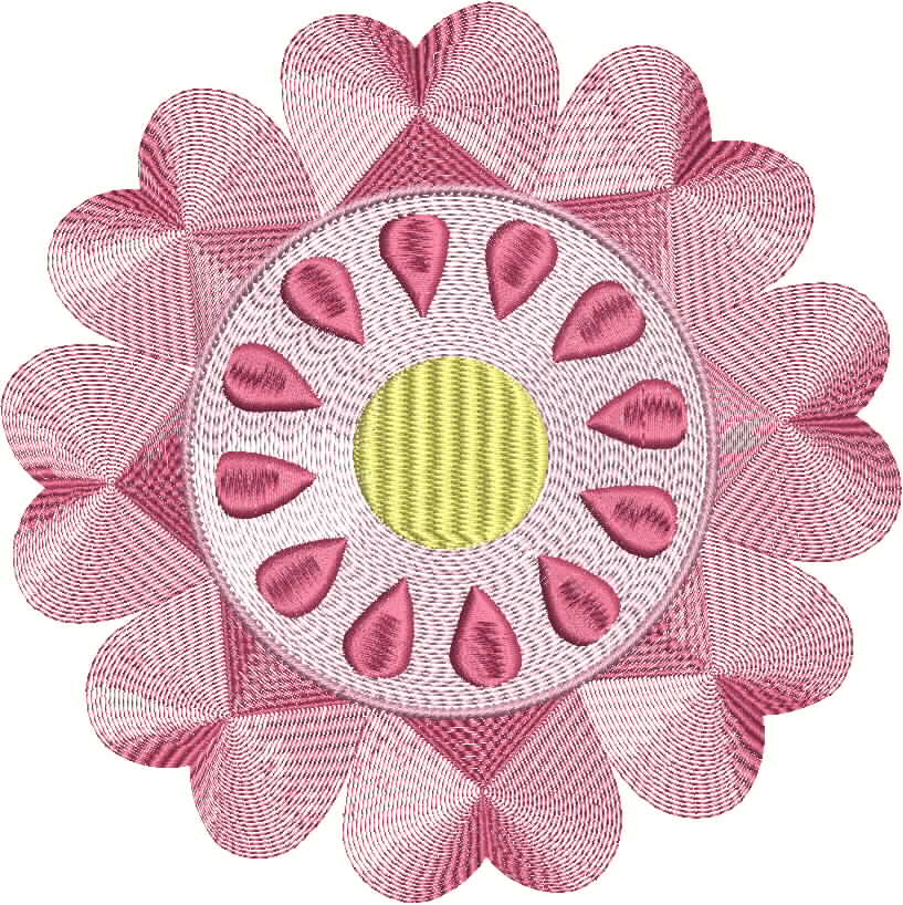 Vintage Flower Head 01 Embroidery