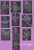 Outline Fairies Full Set Embroidery Design