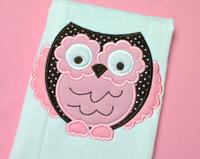 Owls So Pink 03 Scalloped Wings Applique