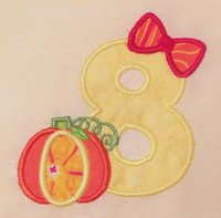 Pumpkin Number 8 Applique