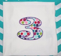 Ruby Numbers 3 Applique