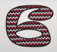 Ruby Numbers 6 Applique