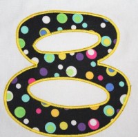 Ruby Numbers 8 Applique
