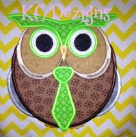 St Patricks Owl With Tie Applique